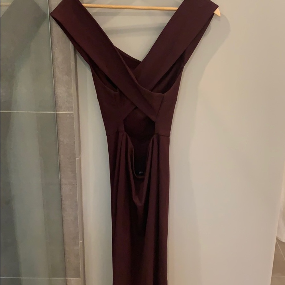 Talula, wine off the shoulder midi dress